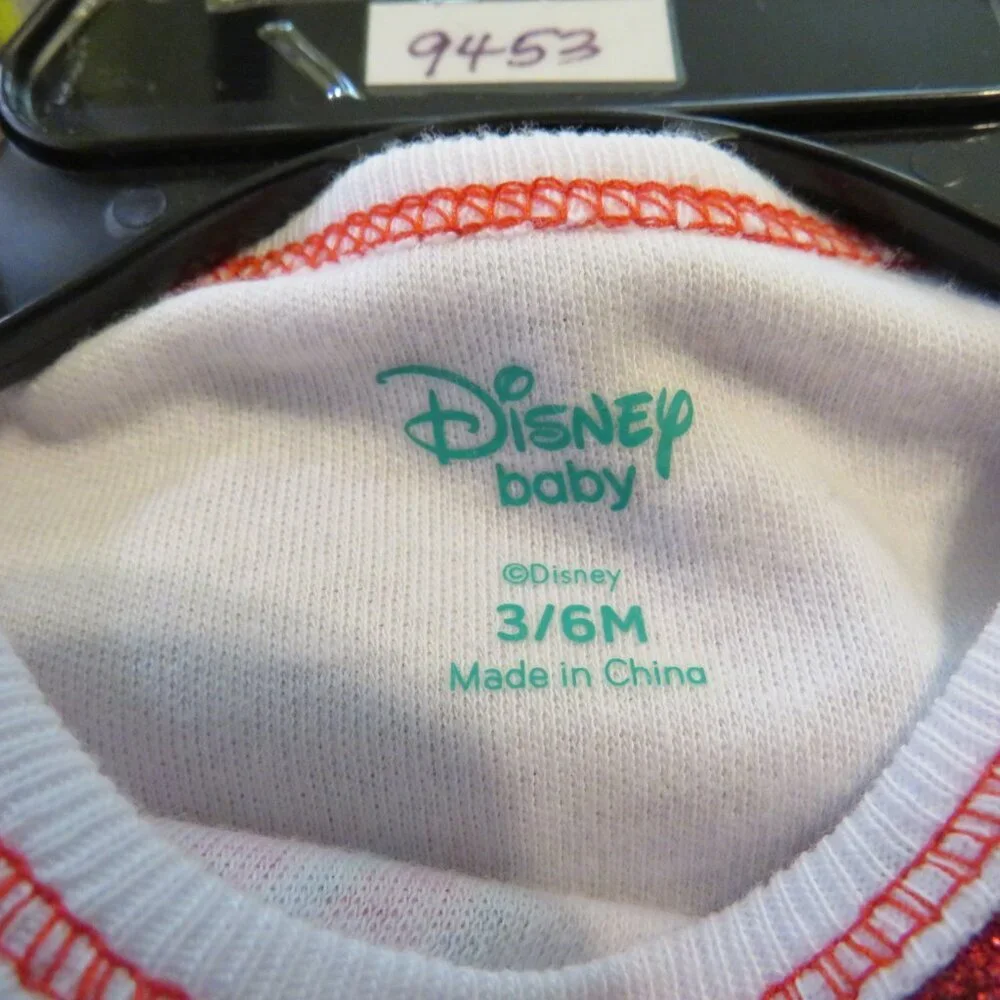 Baby Minnie Mouse Disney 2pc bodysuit & leggings 3-6mts glittered, tulle accent